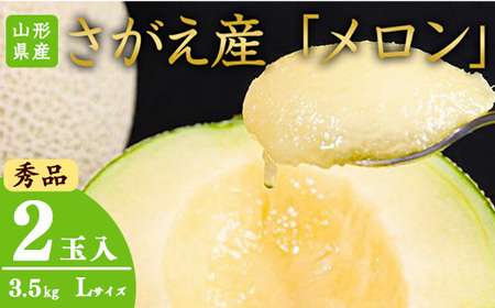 令和8年産 アールスメロン 2玉セット 秀品 Lサイズ （計3.5kg） 山形県産 【2026年9月中旬頃から10月下旬頃発送予定】　015-B-JA020