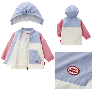 P108(90cm)ミキハウス ウインドブレーカー(サーモンピンク) 90cm【mikihouse ウインドブレーカー アウター ジャケット 子供服 こども キッズ 男の子 女の子 UVカット ピンク
