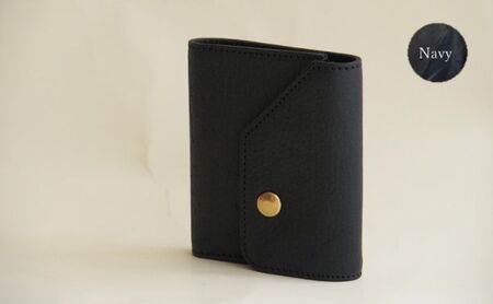 FACE-C　【数量限定】革のカシミヤ　国産野生鹿革を使用した三つ折り財布 チャコールグレー