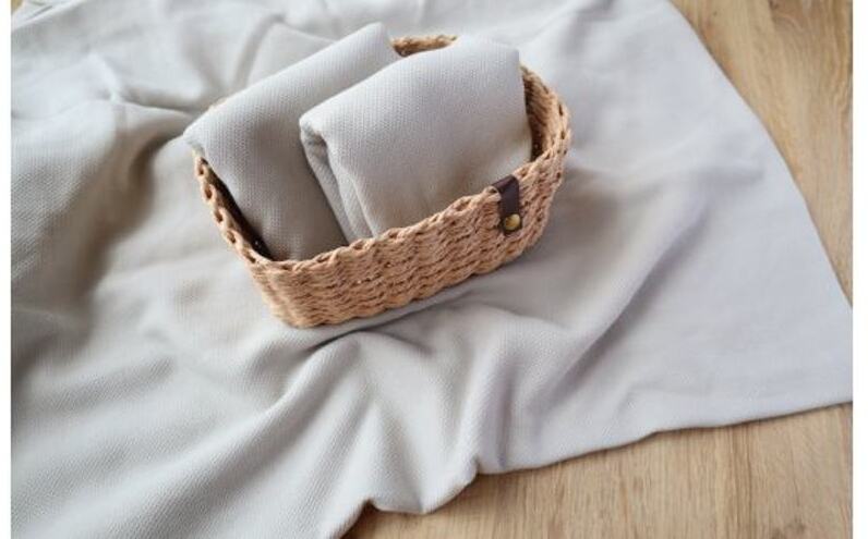 【tissu de coton/ハニカム織】泉州南部織 BED用ダブルシーツ＆ピロー2枚（LGY） 015B025_イメージ3