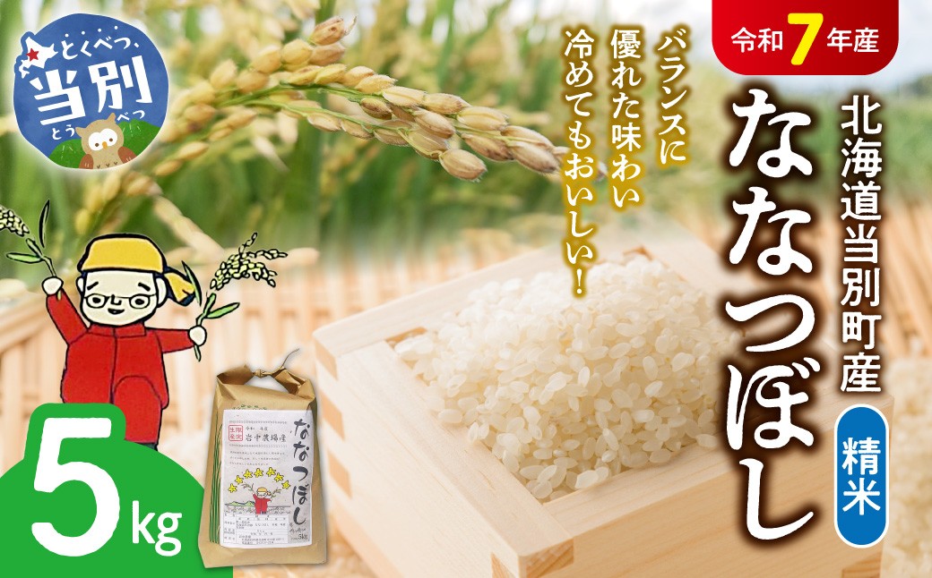 
                  【令和7年産】精米ななつぼし5kg 北海道 当別町 お米 米 精米 《10月末～（収穫出来次第、出荷）》
                