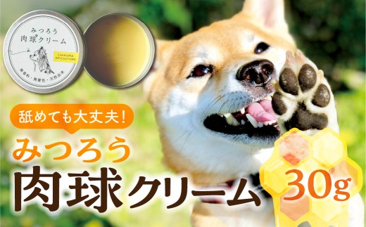 【11月～4月お届け】 国産はちみつ 肉球クリーム  30g  肉球 クリーム ペット 犬 愛犬 グッズ 国産 トチ 百花 はちみつ ハチミツ 蜂蜜 送料無料 チクマ養蜂 岐阜県産