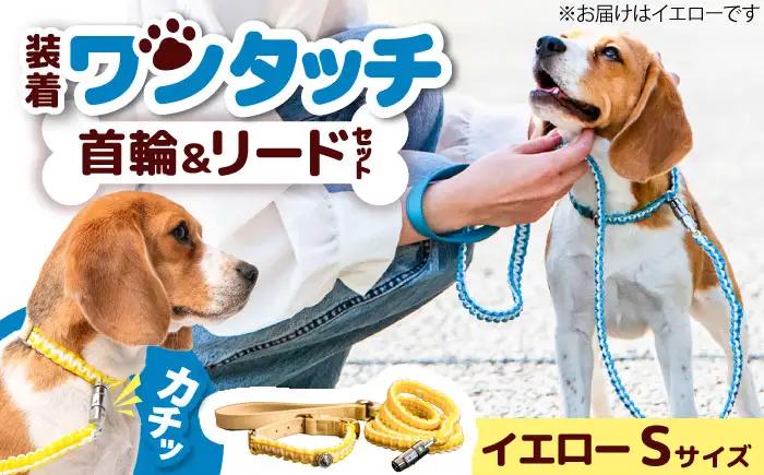 ペット 犬の首輪＆リードセット イエロー S ペット BLBX009