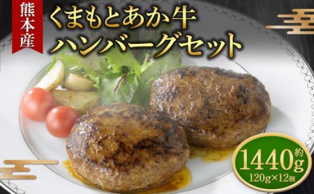 熊本県産 くまもとあか牛 ハンバーグセット 120g×12個 計1.44kg 和牛