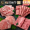 【ふるさと納税】数量限定 3か月 お楽しみ 定期便 宮崎牛 スライス 焼肉 ステーキ セット 総重量1.7kg 牛肉 ビーフ 黒毛和牛 国産 ブランド牛 食品 ロース バラ モモ すき焼き しゃぶしゃぶ 高級 ご褒美 お祝い 記念日 おすすめ お取り寄せ グルメ 宮崎県 日南市 送料無料