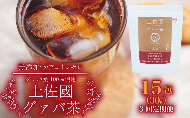 
                  【3回定期便】土佐國グァバ茶 2g×15包 | お茶 飲料 茶 おちゃ 飲み物 グアバ 葉 国産 人気 おすすめ 食物繊維 高知県 南国市
                