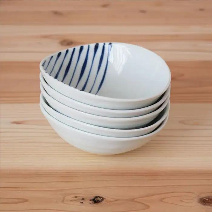 【波佐見焼】染付変形 小鉢 5個セット 食器 皿 【團陶器】 [PB10] 波佐見焼