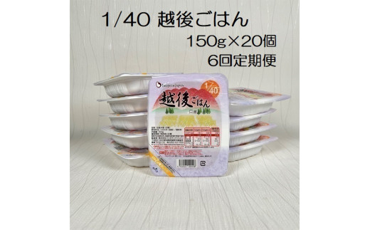 【たんぱく質調整食品】【6か月定期便】 1/40 越後ごはん 150g×20個×6回 バイオテックジャパン 越後シリーズ 1V60106