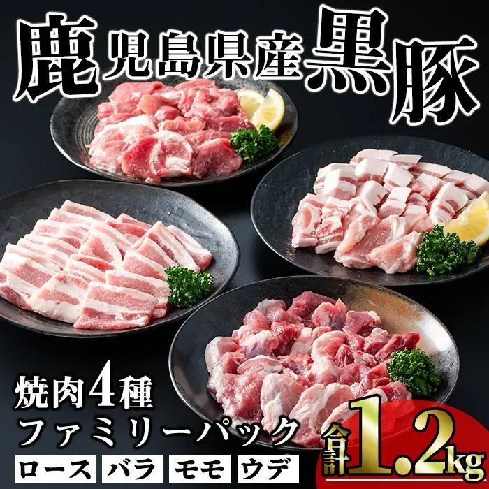 かごしま 味わい 黒豚 焼肉 ファミリーパック (合計1.2kg)【KNOT】A555