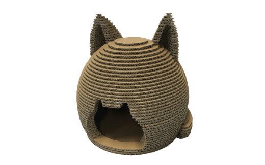 【猫×癒し×インテリア】愛猫のための快適空間 段ボール製 猫ちぐら 猫ちゃん専用のおしゃれな隠れ家 フーゲツ 【0014-0006-02】
