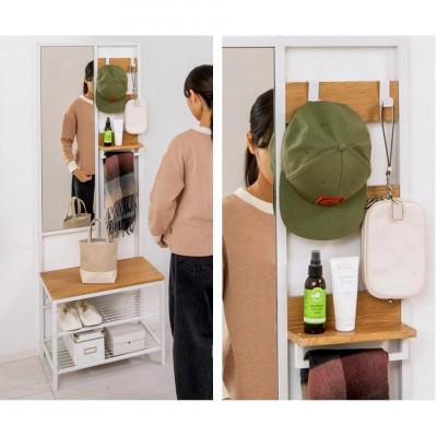 ふるさと納税 海南市 多機能ハンガーラックミラー付 ナチュラル aku104491002 |  | 03