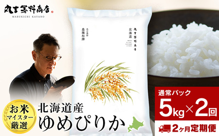【定期便2回・下旬発送】北海道産ゆめぴりか 5kg(通常パック5kg×1袋)