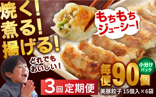 
【全3回定期便】 美豚餃子 15個入×6袋セット おつまみ おかず 簡単【長崎フードサービス】 [PEL022]
