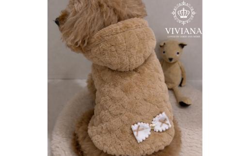 ドッグウェア「VIVIANA」テラヘルツフハートファーポンチョ　/　Brown
