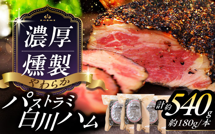 
                  白川ハム 岐阜県産豚使用 パストラミハム 3本セット ハム はむ パストラミ 豚肉 肉 加工品 白川町 / 白川町農業開発 [AWAH006]
                