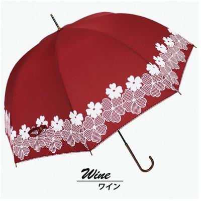 ふるさと納税 田原本町 ドーム型 傘 レディース 雨傘 長傘 細身 深張り 花柄 手開き 162104 ワイン