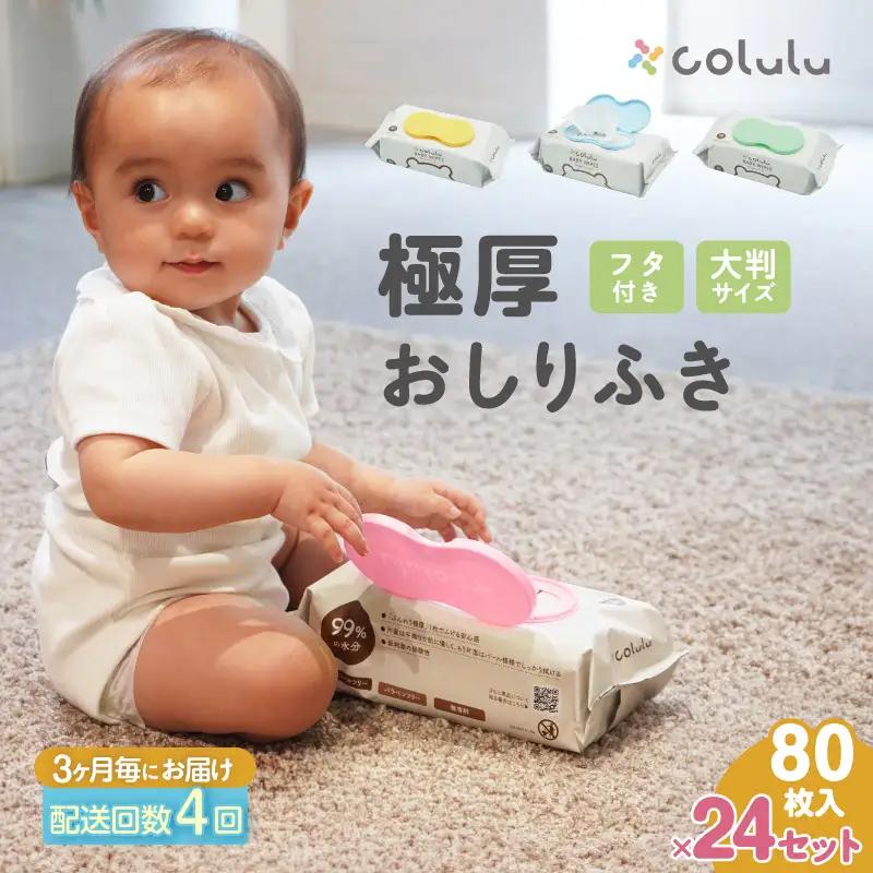 【４回定期便】おしり拭き 80枚入り 12個セット×２個セット（4154）
