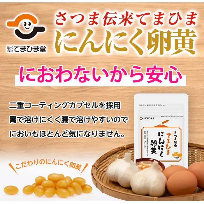 No.1278-A ＜定期便・全3回(隔月)＞てまひま にんにく卵黄(1袋 62粒入・2袋×3回) 鹿児島 日置市 ニンニク 健康食品 栄養 元気 有精卵 カプセル 安全安心 選べる 定期便 頒布会 