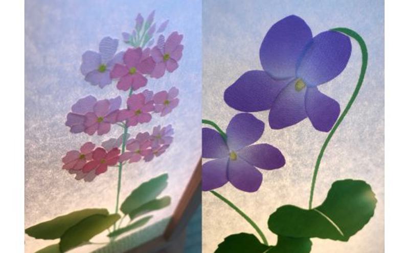 正絹着物生地で作ったおしゃれな行灯（あんどん） 四季の花