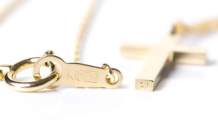 ロッソエブルー ネックレス 50cm k18 18金 ゴールド ミニ クロス 十字架 メンズ レディース 岐阜市 / アフェクト[ANGT007]