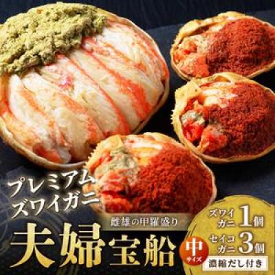 ふるさと納税 京丹後市 【ズワイガニ・セイコガニの甲羅盛り】プレミアムな甲羅盛り 夫婦宝船 中サイズ 個包装 (1月〜発送)