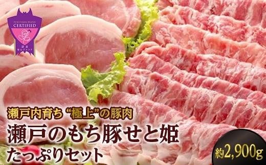 ＼寄附額改定／　瀬戸内育ち “極上”の豚肉「瀬戸のもち豚せと姫」たっぷりセット約2,900g (ロースステーキ・肩ロース・バラ)  【豚肉 食べ比べ セット 詰合せ しゃぶしゃぶ 鍋 肉 広島県 福山市】