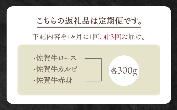 【全3回定期便】佐賀牛 プレミアム焼肉盛り合わせ 900g（300g×3種）【田中畜産牛肉店】 [HBH041]