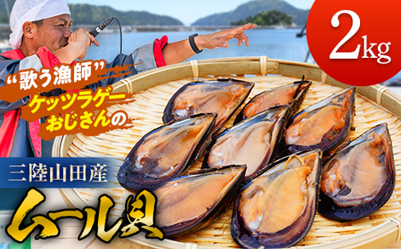 三陸山田産 活ムール貝 2kg ムール貝