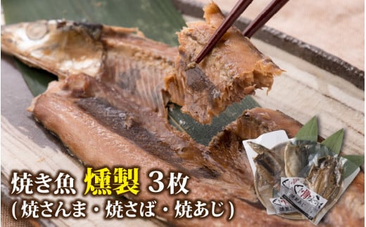 【燻製】丸ごと骨まで食べられる焼き魚 計3枚（3枚セット×1種） [A-088001_03]