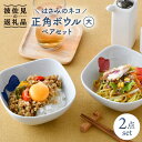 【ふるさと納税】【波佐見焼】はさみのネコ 正角 ボウル (大) ペアセット 食器 皿 【松幸陶芸】 [HB36]