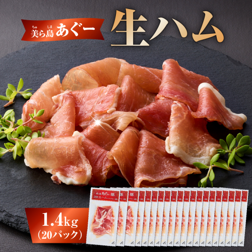《極上の生ハム》美ら島あぐ? 生ハム 70g ×20パック（1400g）| 沖縄県 南城市 豚肉 生ハム アグー豚と白豚をかけ合わせた 1.4kg 送料無料