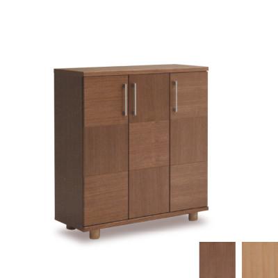 ふるさと納税 大川市 大川家具 国内製造 シューズボックス リーフ ロータイプ 900L 市松模様 ウォールナット/サクラ