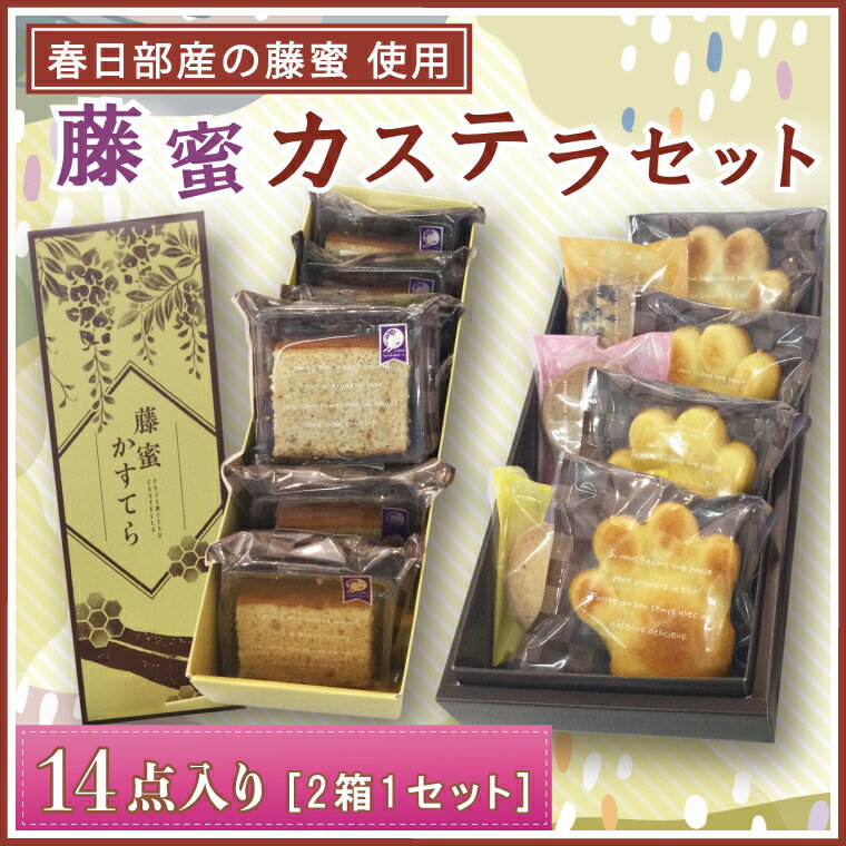 【ふるさと納税】洋菓子屋さんのパティシエが作る藤蜜カステラ☆14点セット☆(BF001-1)