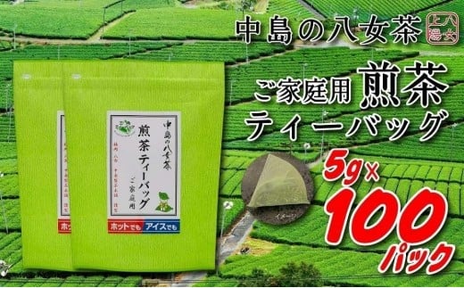 
八女上陽の産地直送！ 中島製茶本舗 ご家庭用煎茶ティーバッグ １００パック
