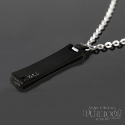 ふるさと納税 東大阪市 管理医療機器　純チタン永久磁気ネックレス　PURE　LOOP　OZ　ブラックスクエア　50cm