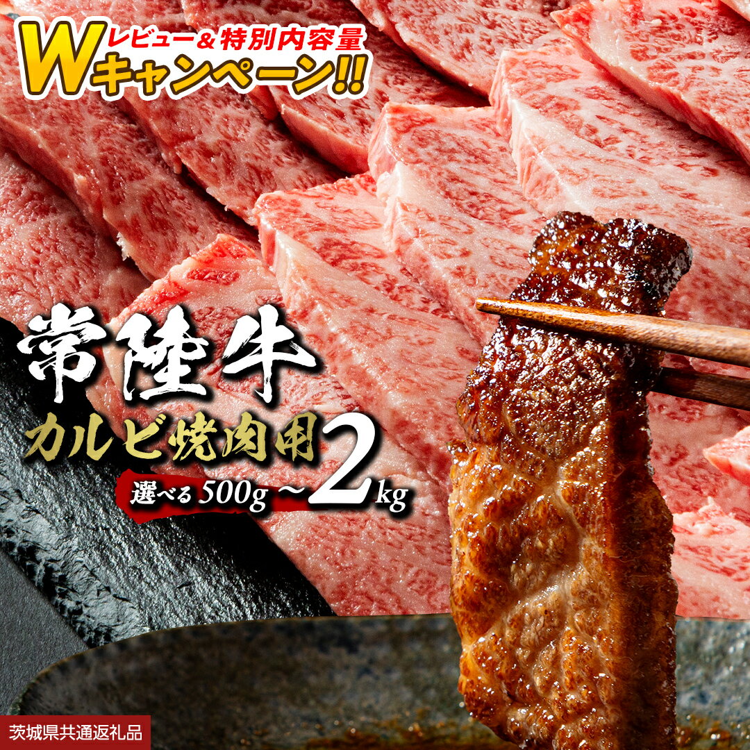 【ふるさと納税】【 常陸牛】焼肉用カルビ400g→500g 800g→1000g 1600g→2000g (茨城県共通返礼品) ひたちぎゅう レビューキャンペーン 実施中 カルビ焼肉 牛肉 肉 お肉 精肉 国産牛 ブランド牛 和牛 A4 カルビ 牛カルビ 使い勝手 冷凍 焼肉 BBQ アウトドア キャンプ