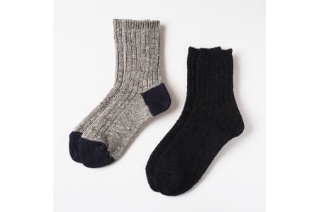 004Re Loop  SLUB MIX・JAZZ MIXソックスセット/Sサイズ(22~24cm)///靴下 くつした ソックス くつ下 足元 レディース 婦人 メンズ 紳士 おしゃれ シンプル カジュアル 肌触り ふっくら 日本製 奈良県 広陵町