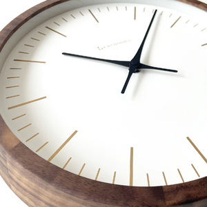 KATOMOKU Muku clock km-129　木製掛け時計（ウォールナット）