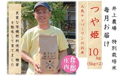 食の都庄内　【定期便12回】井上農場の特別栽培米つや姫10kg×12回 [NY2-111(産直出前便)]