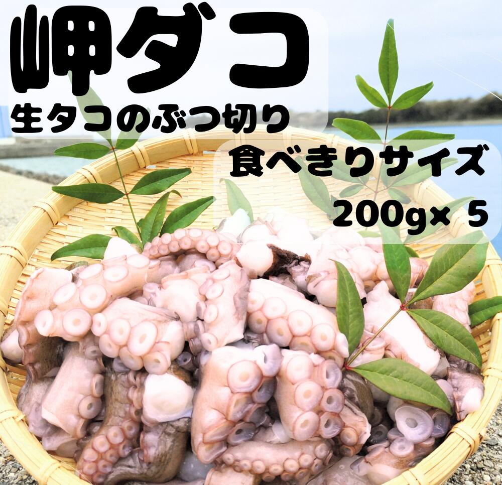 【ふるさと納税】タコ 生タコ マダコ カット ぶつ切り 食べきりサイズ （200g×5袋） 修福丸 岬だこ 真空パック ふるさと納税 送料無料 お取り寄せ 産地直送 真空 パック 小分け 海の幸 国産 海産物 魚介