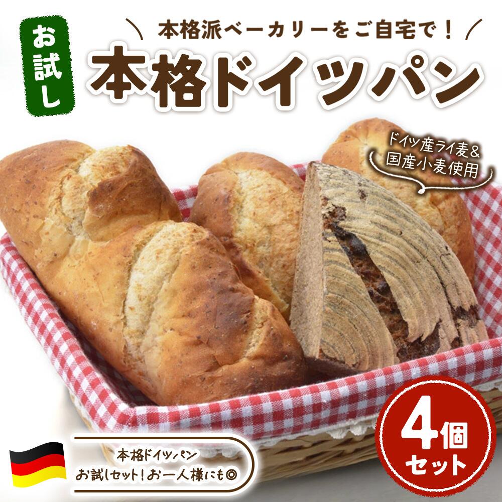 【ふるさと納税】お試し本格ドイツパン 4個セット (ミニドイツパンセット) | パン 冷凍 保存可 リベイク 詰め合わせ グルメ お試し