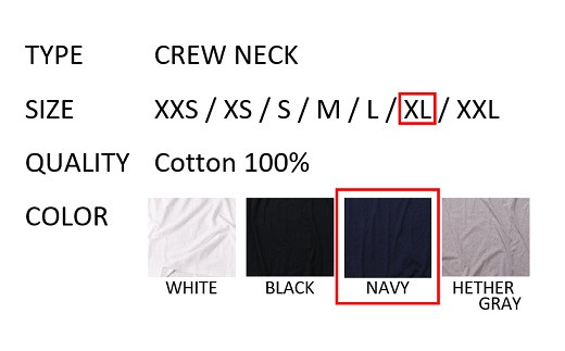 【XLサイズ】 EIJI T−SHIRT クルーネック ネイビー _SM15-6 ｜ 服 Tシャツ ティーシャツ 国産 日本製 大阪府 阪南市