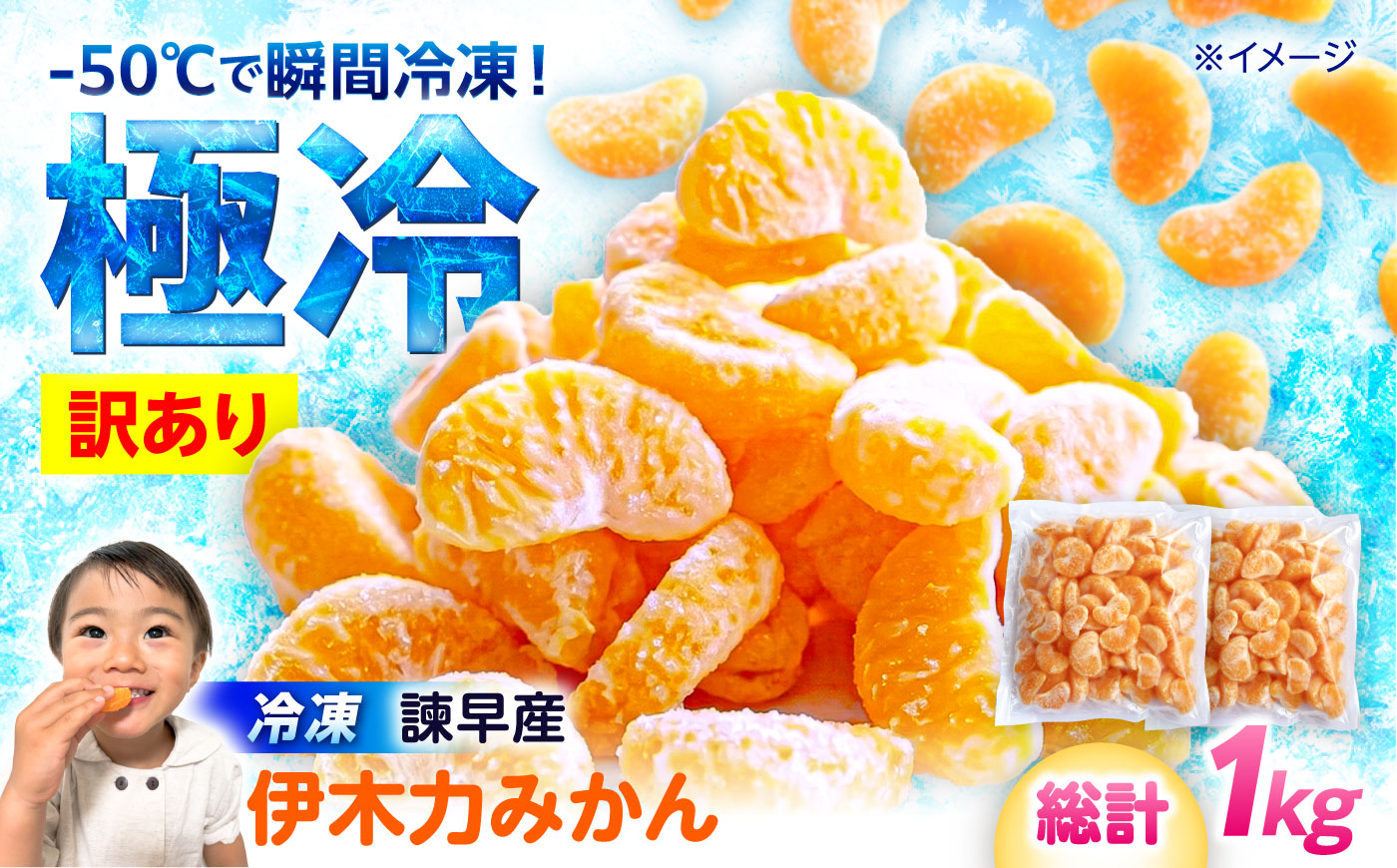 【訳あり】伊木力温州みかんの冷凍みかん 500g×2 / 冷凍ミカン 冷凍みかん レイトウミカン 伊木力温州みかん 伊木力みかん 温州みかん 佐瀬 諫早 多良見 長崎 / 諫早市 / 末永果樹園 [AHBD006]