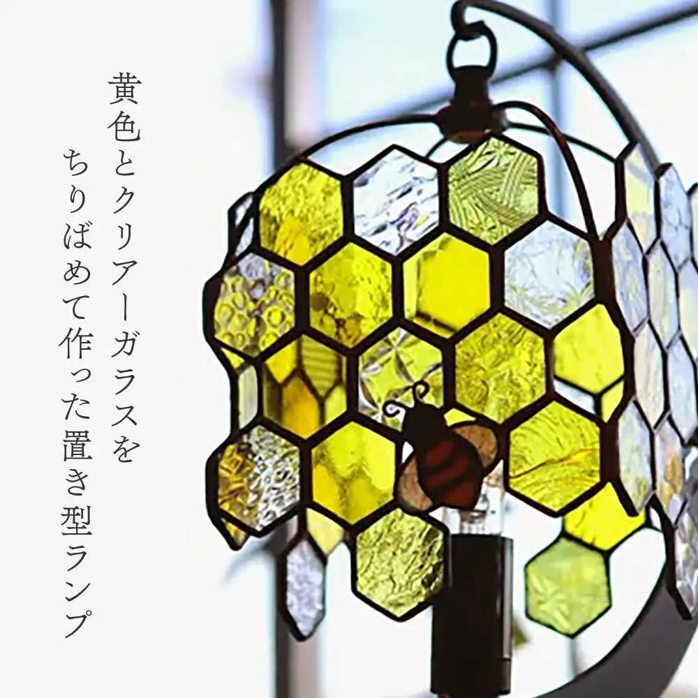 ステンドグラス テーブルランプ ミツバチプレミアム イエロー ランプ / Nijiiro Lamp[BBAD051]