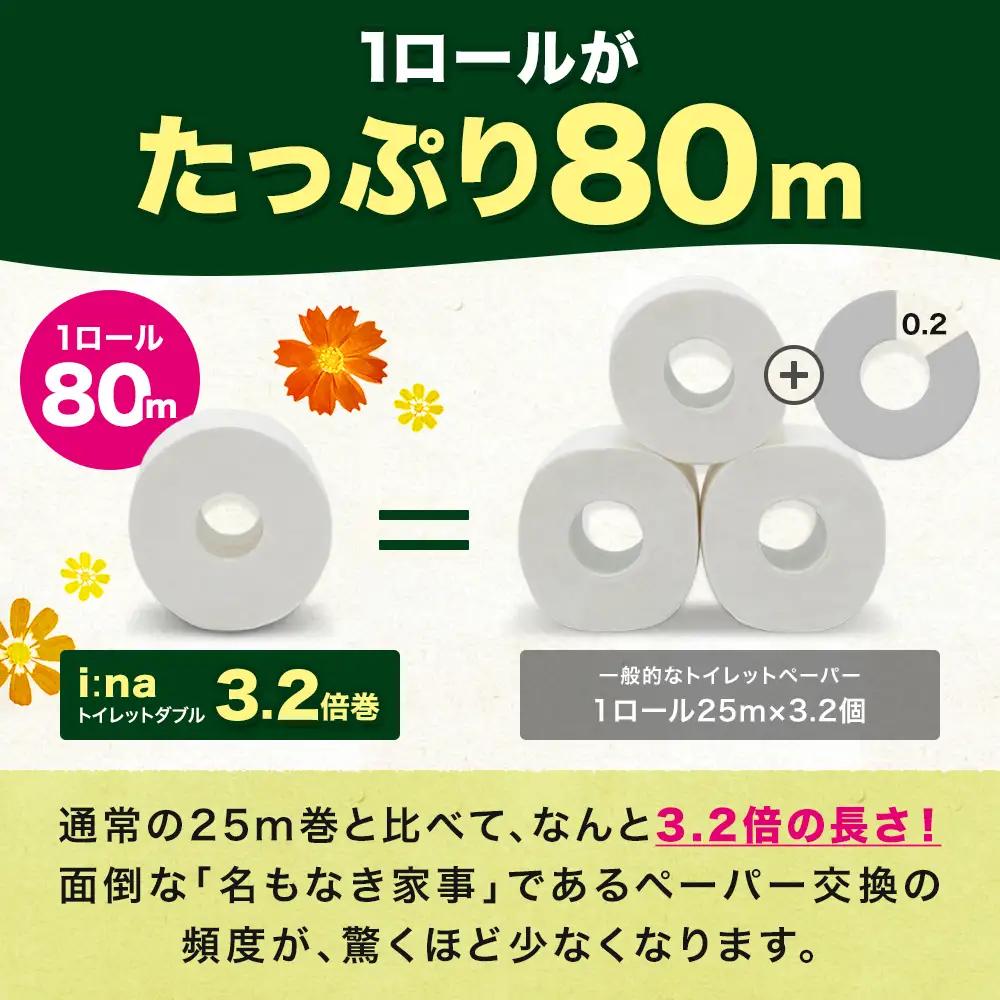 エリエール ina （イーナ） トイレット 3.2倍巻 16R（4R×4パック）ダブル