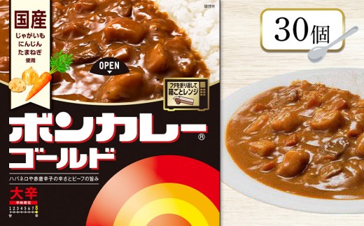 ボンカレーゴールド（大辛）30個【レトルトカレー レトルト カレー 非常食 保存食 長期保存 防災食 備蓄食 災害用品 災害用保存食 防災グッズ 防災用品】