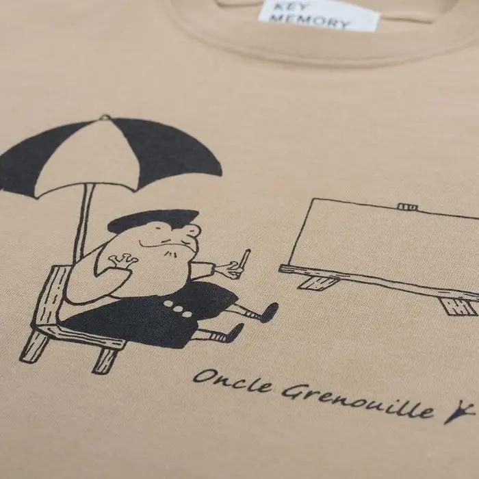 《0》【KEYMEMORY鎌倉】GrenouilleイラストTシャツ BEIGE