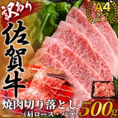 【毎月定期便】訳あり!艶さし!【A4～A5】佐賀牛焼肉切り落とし　500g(鳥栖市)全12回