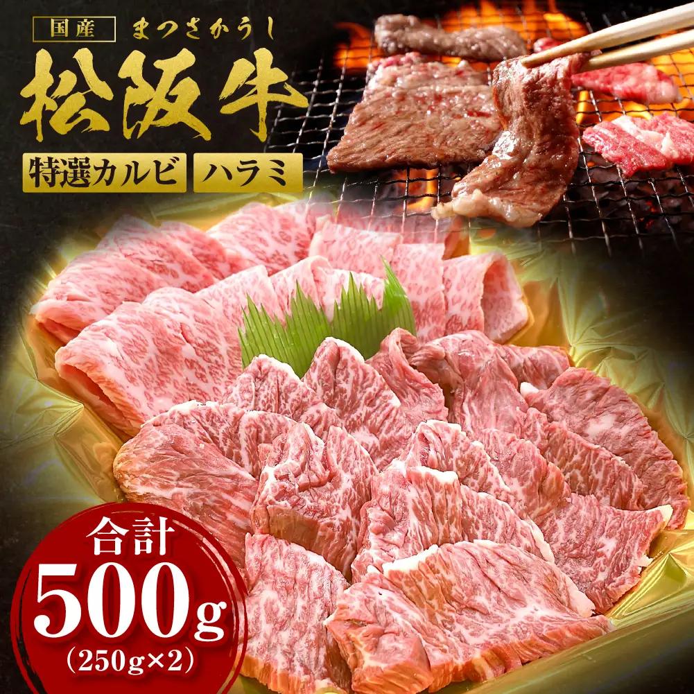 松阪牛 焼肉 スペシャル 特選カルビ ハラミ 500g(250g×2) 松阪牛 国産松坂牛ハラミ 牛肉 肉 SS-49