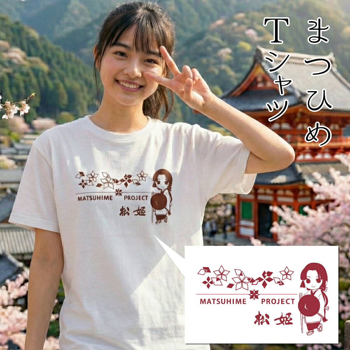 【ふるさと納税】オリジナルデザインTシャツ 松姫 武田松姫 信玄 姫 Tシャツ 男女共用 レディース メンズ かわいい アパレル コットン